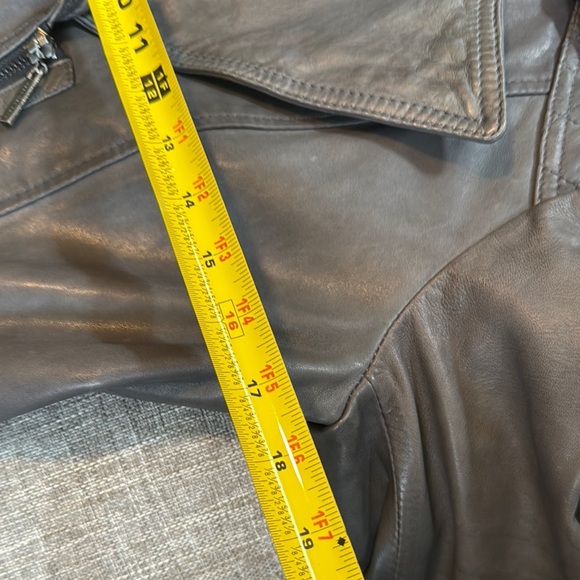 Marc New York soft gray  Leather Jacket with Fitted Moto Design - Picture 11 of 14